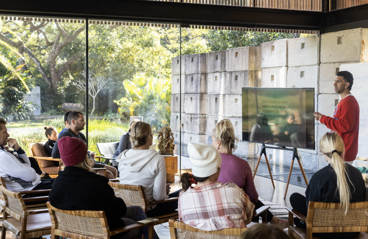 SOMA presentation, overlooking garden forest